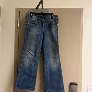 Diesel Wide Leg Denim Jeans